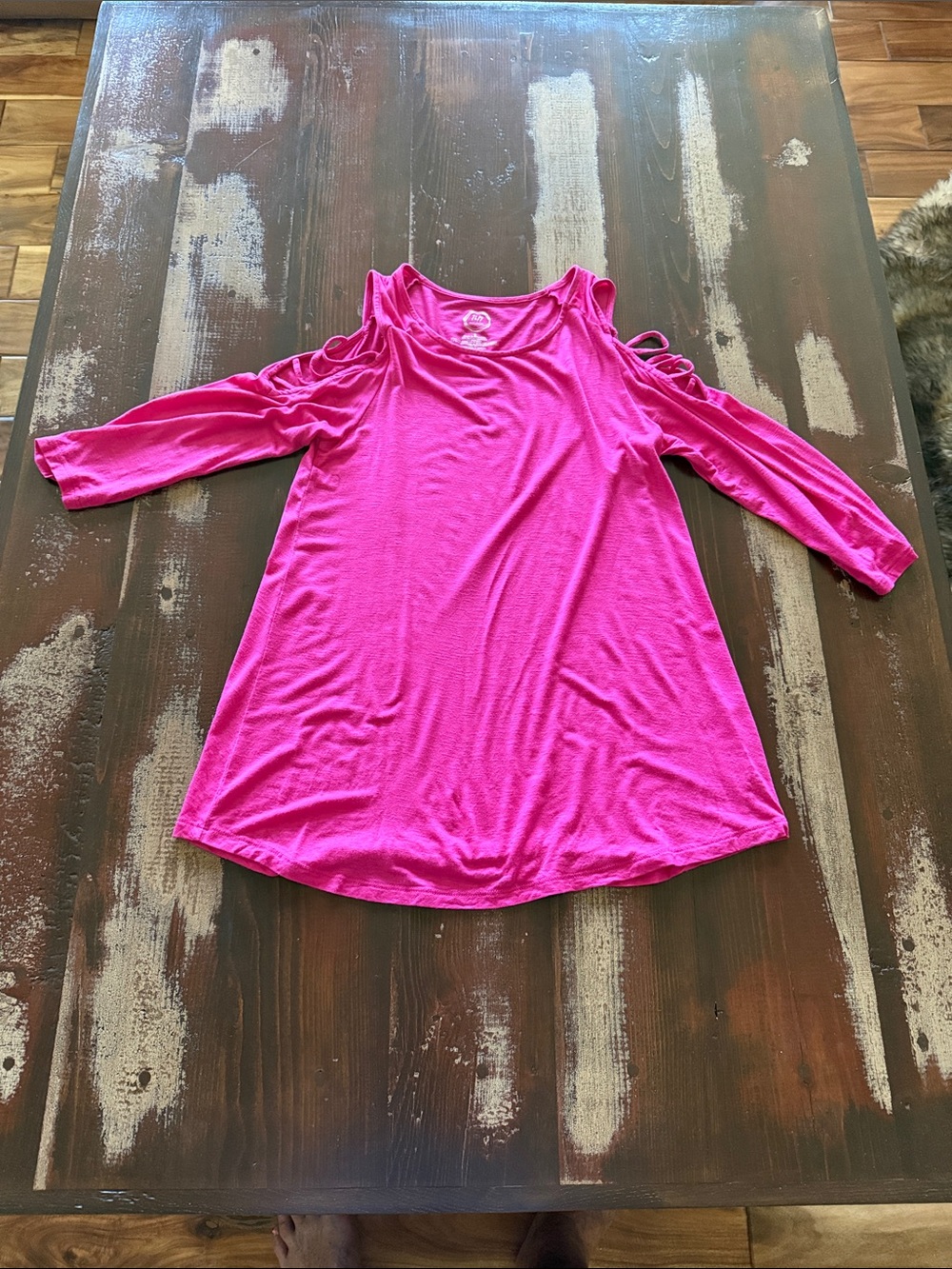 Maurices Hot Pink Cold-Shoulder Tunic Top